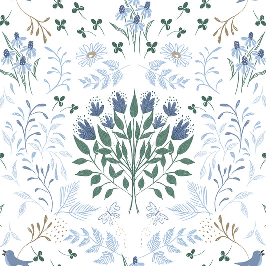 "Whimsical Wild Flowers" Mia Presley, Garden Walk Collection, 100% Cotton Quilt Fabric