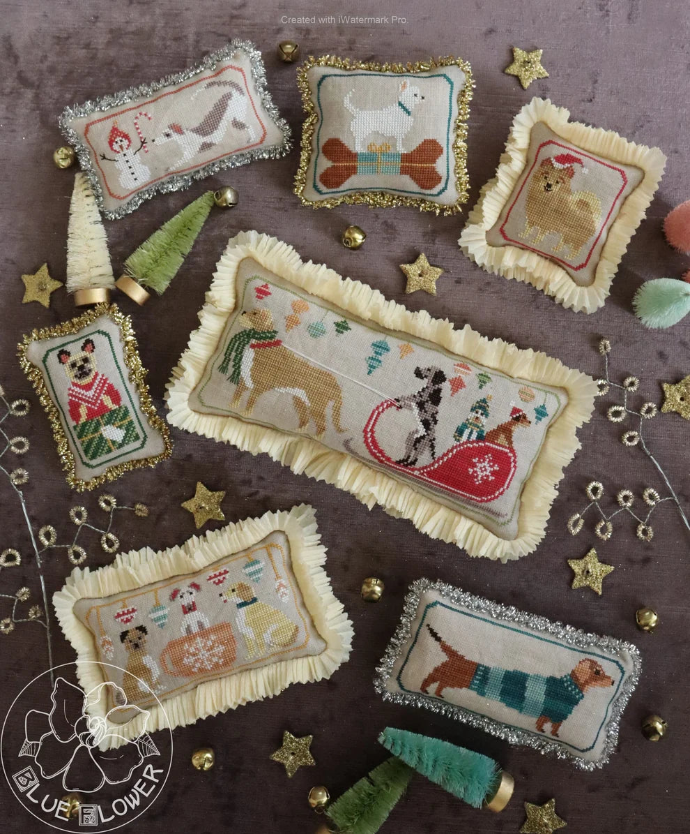 12 Dogs of Christmas by The Blue Flower, Counted Cross Stitch Pattern