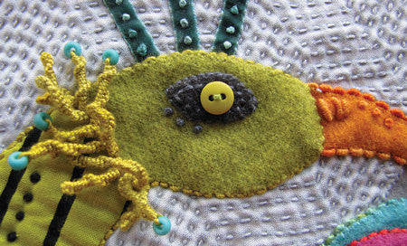 "Peacock Block Pattern", Sue Spargo, Wool Applique