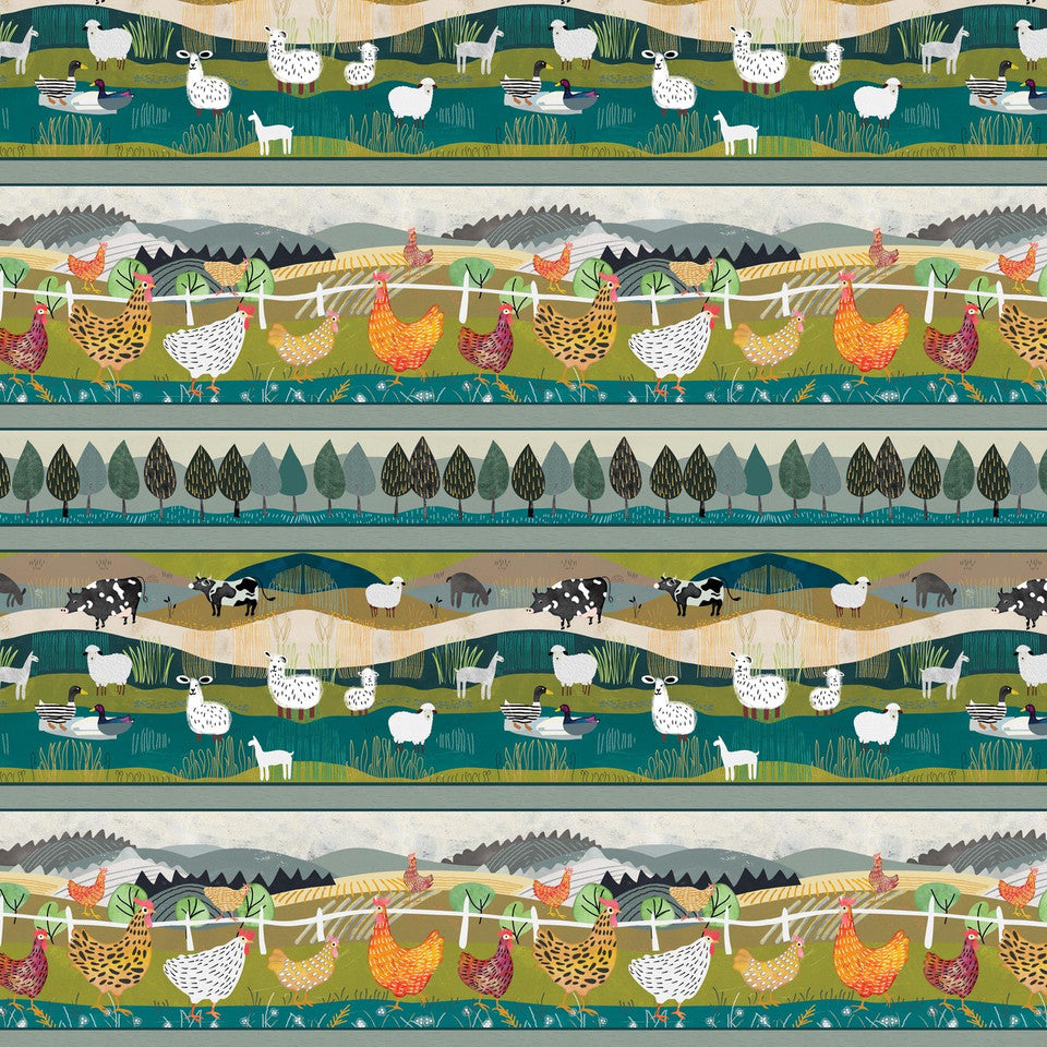 "TEAL" Highland Nature Walk Collection Designed by Alison Woodside for Blank Quilting, 100% Cotton Fabric