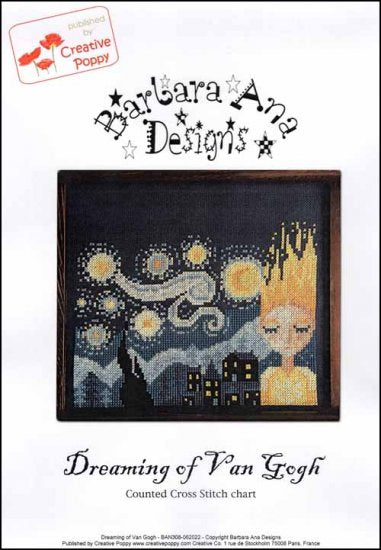 "DREAMING OF VANGOGH", Barbara Ana Designs, Cross Stitch Pattern