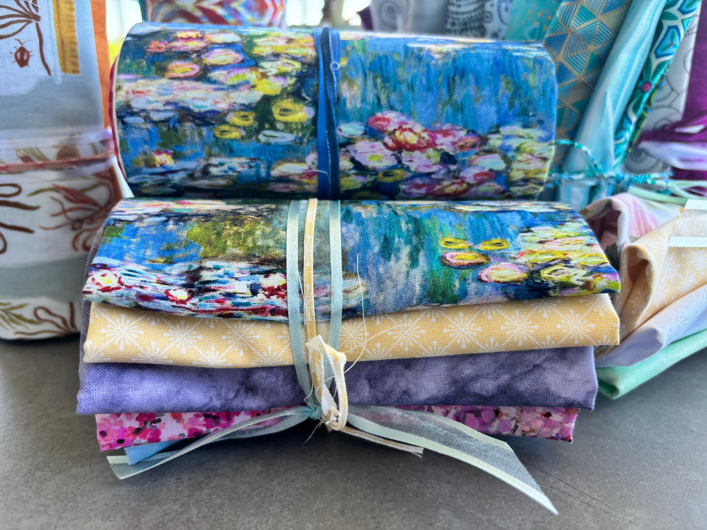 "MONET'S LILY PAD POND at GIVERNY" - (pastels) Curated Fat 1/4 Bundle (7)