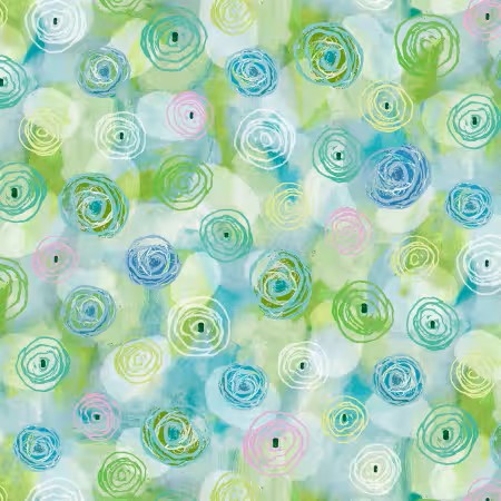 "Scribble Circles" - AWAKENING by Flora Bowley for P&B Textiles