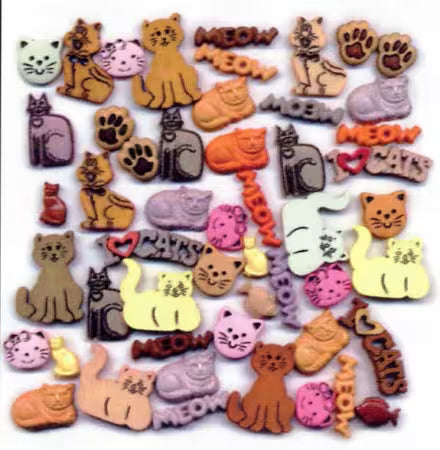 Cats Themed Buttons, Value Pack by Buttons Galore
