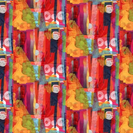 SPREAD THE WORD "Red Abstract Shapes" by Kathryn Kramer Waters Collection by Blank Quilting