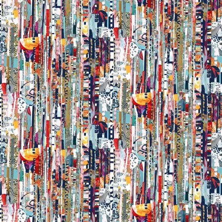 SPREAD THE WORD "Blue Newspaper Mini Strips" by Kathryn Kramer Waters for Blank Quilting