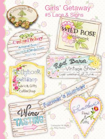 "GIRL'S GETAWAY" Quilt Pattern, Embroidery Blocks, Fabric Painting by Crabapple Hill Studios