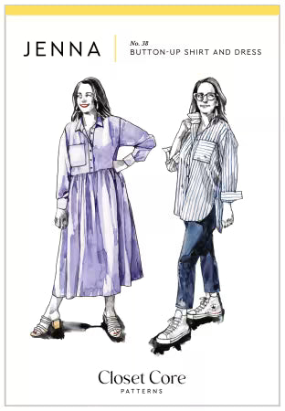 JENNA Button-Up Shirt and Dress Pattern by Closet Core PAtterns