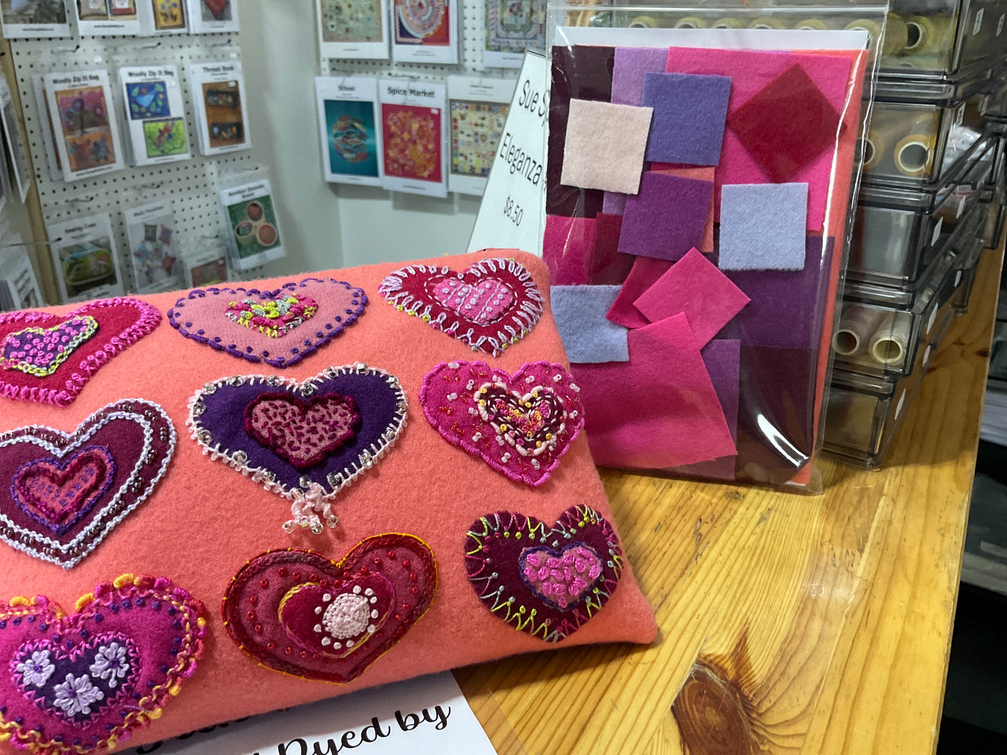 "HEART TO HEART" Zippered Bag Pattern, Sue Spargo