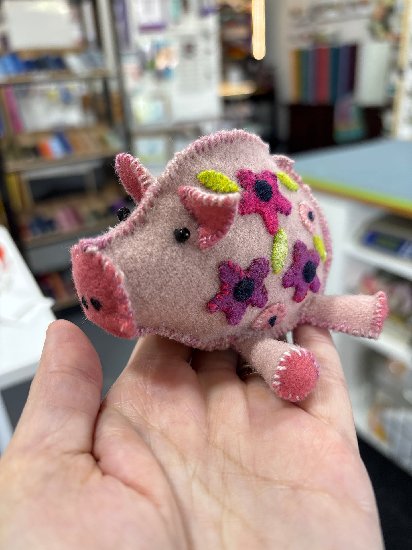 "Pin Pigs" by Hatched and Patched - Pin Keep - Techniques include Hand Sewing and can embellish using Wool Applique