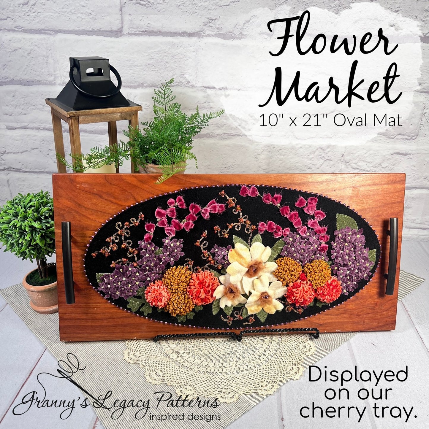 Flower Market Wool Applique Pattern by Grannys Legacy Patterns
