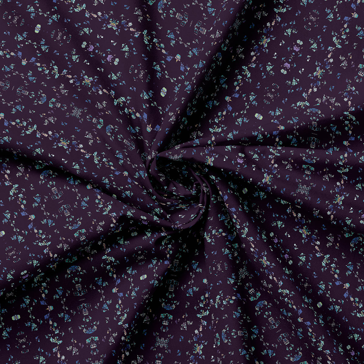 FRACTAL NIGHT, Polar Kingdom Collection by Rosi Morosi for Mia Presley Designs, 100% cotton fabric