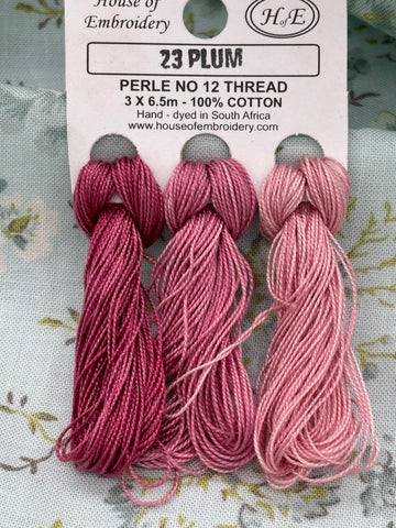 Perle Cotton 8 "PLUM", 3 on a Card, House of Embroidery