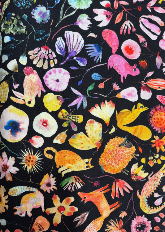 FLORA & FUN "Black" by Subhashini Narayanan for Robert Kaufman