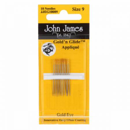 John James Gold n' Glide Applique Needles Size 9
