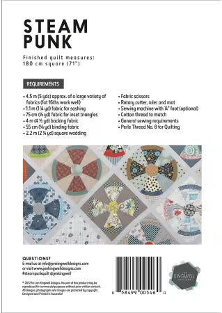 "STEAM PUNK" Quilt Pattern and Template by Jen Kingwell