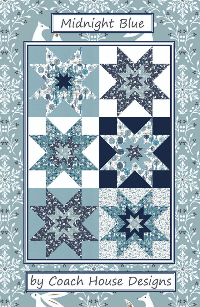 "Midnight Blue Quilt Pattern" by Coach House Designs featuring "STARLIT HOLIDAY COLLECTION"