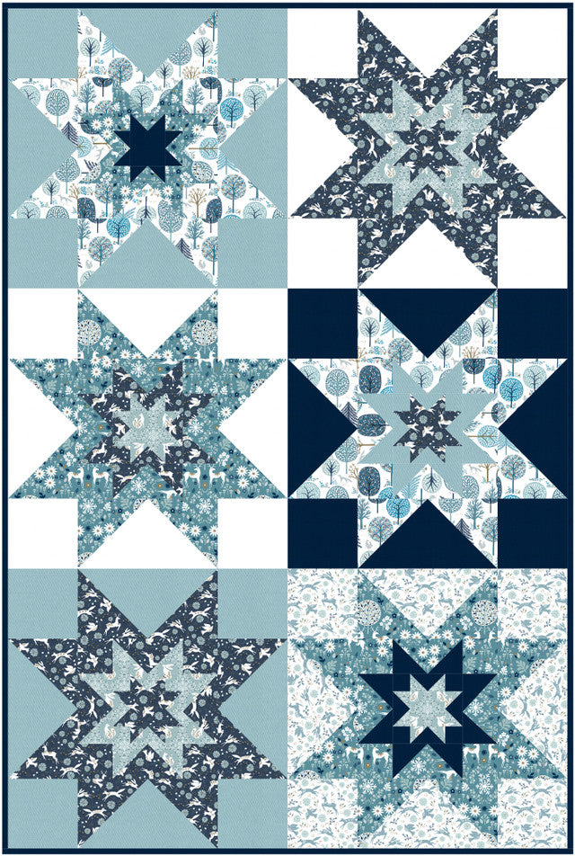 "Midnight Blue Quilt Pattern" by Coach House Designs featuring "STARLIT HOLIDAY COLLECTION"