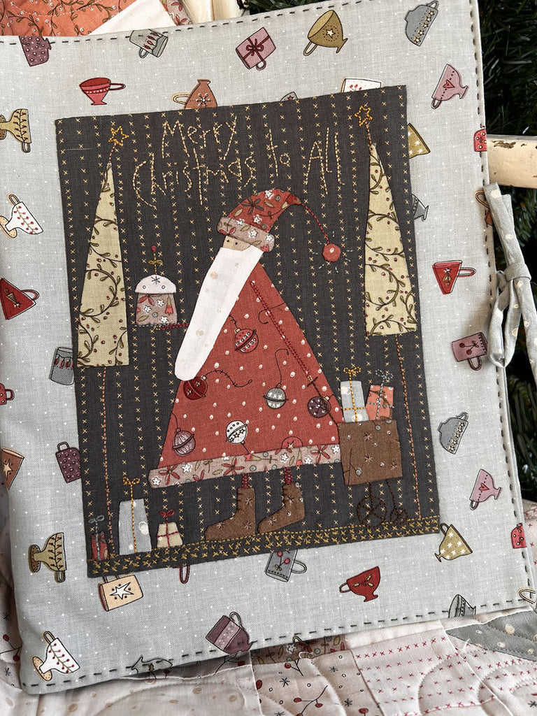 "Christmas Gathering Folder Cover" Applique Pattern by Hatched and Patched