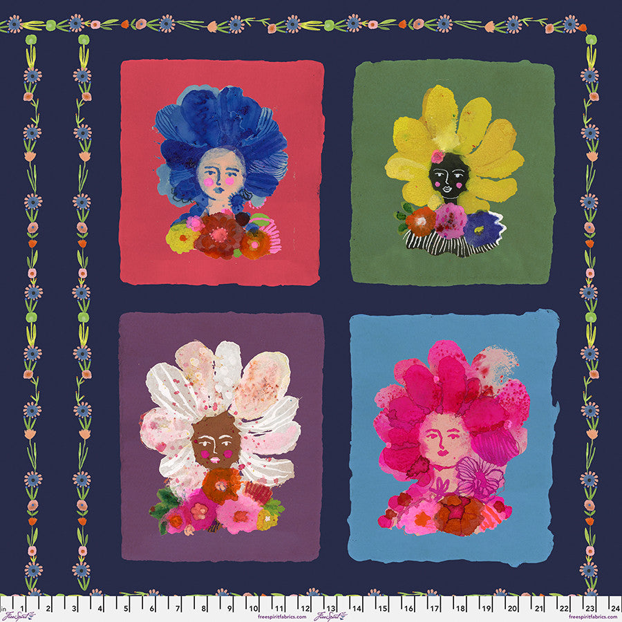 "Panel" POMPADOURS in PINK Collection by Carolyn Gavin for Freespirit