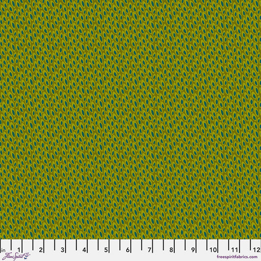 "PETITE PETALS - Olive" - Paradise Blooms Collection, FreeSpirit, 100% Cotton