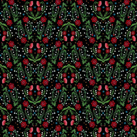 NOCTURNAL CREATURES "Victorian Black" by Maria Matos for FREESPIRIT, Item #PWMM006-BLACK