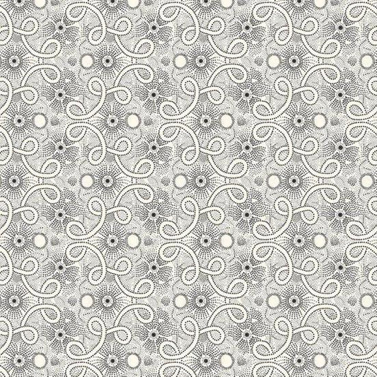 "CREAM POINTELLIS SCROLL" Blackwood Cottage by Kaye England for Wilmington Prints