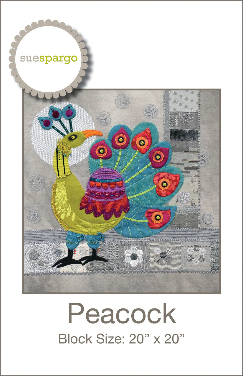 "Peacock Block Pattern", Sue Spargo, Wool Applique