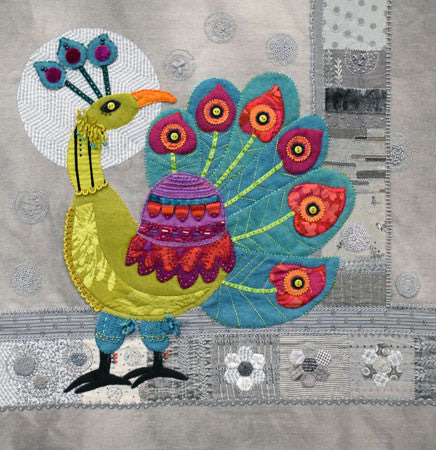 "Peacock Block Pattern", Sue Spargo, Wool Applique