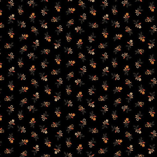 "TULIPS-BLACK" Cheddar & Coal III, Marcus Fabrics