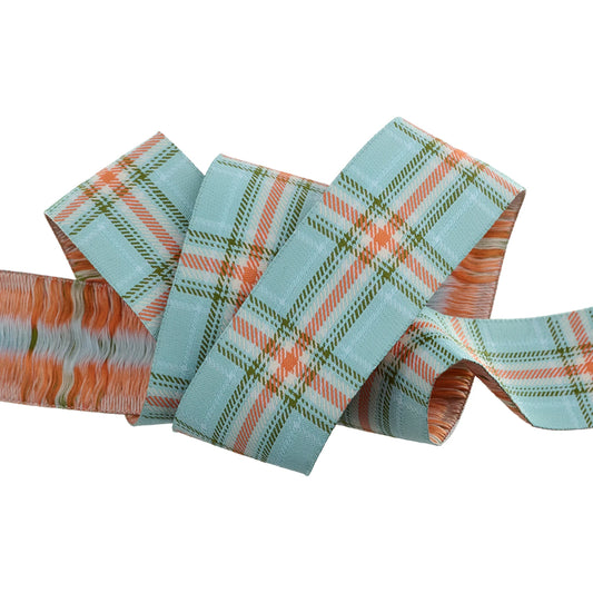 PLAID PERFECTION in "SKY" in 1 1/2" width, Renaissance Ribbons