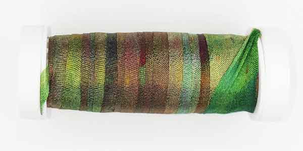 100% Fine Silk Ribbon, Hand Dyed by Tentakulum Painters Threads in BOUCHER