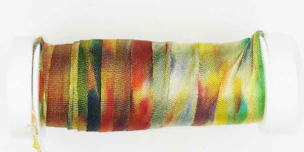 100% Fine Silk Ribbon, Hand Dyed by Tentakulum Painters Threads in INGEMETA
