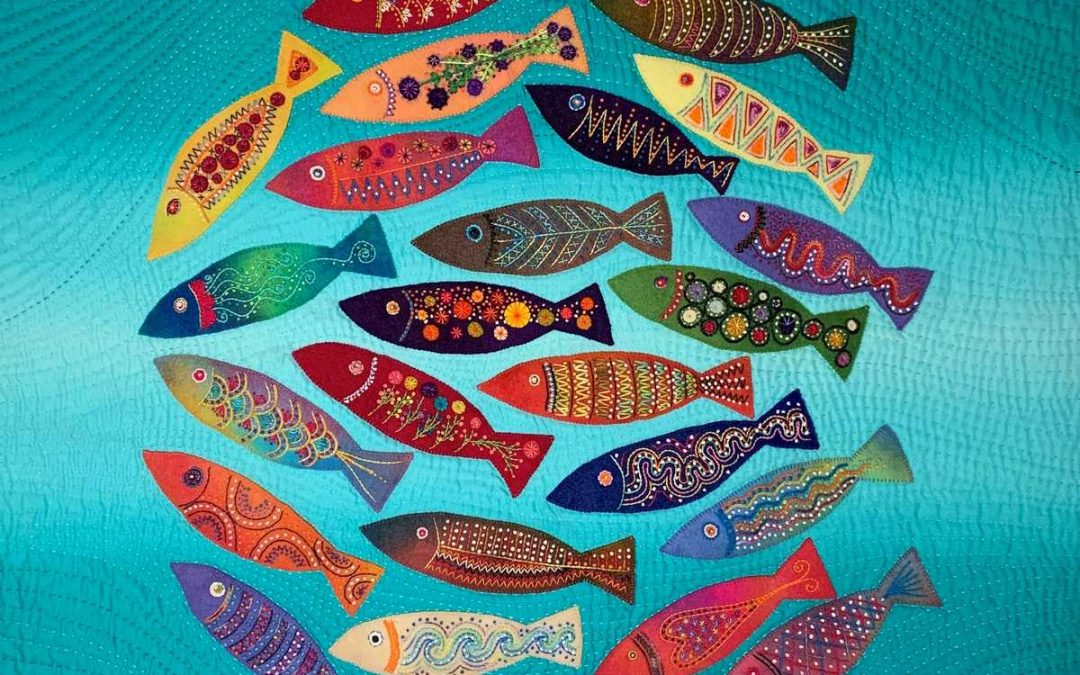 School Wall Hanging - Quilting /Wool Applique / Embroidery Pattern - The Needle & Thread Emporium