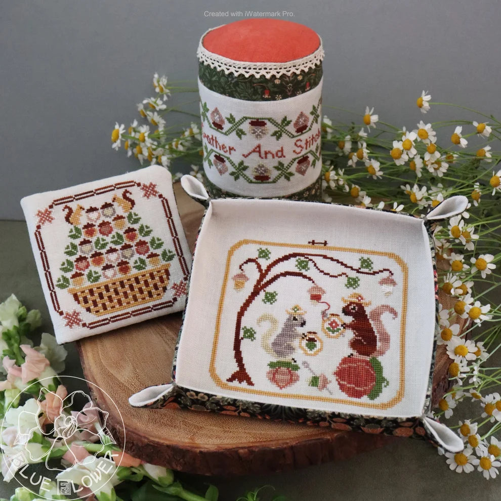 Stitching Squirels Cross Stitch Pattern by The Blue Flower