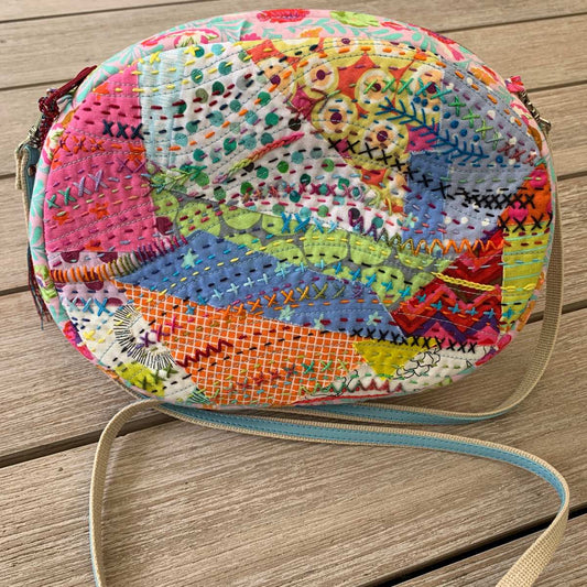 "Travel Bag" a Quilted and Embroidered Boro Bag by Wendy Williams - Flying Fish Australia