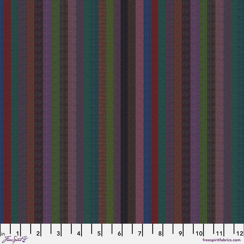 Shot Cotton - Narrow Stripe in Dark, Kaffe Fassett for FreeSpirit