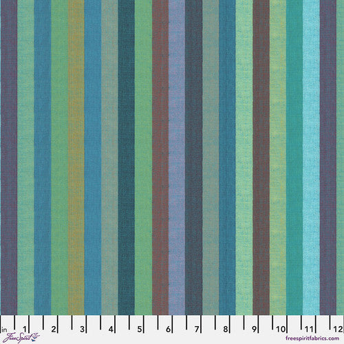Shot Cotton - Broad Stripe in Azure, Kaffe Fassett for FreeSpirit