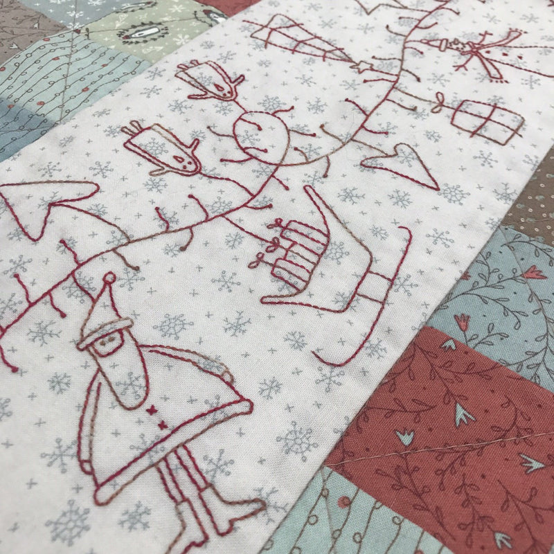 "Christmas Garland Table Runner", Hatched and Patched