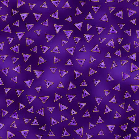 "Purple Triangles with Metallics" - Laurel Burch Basics by Laurel Burch for CLOTHWORKS