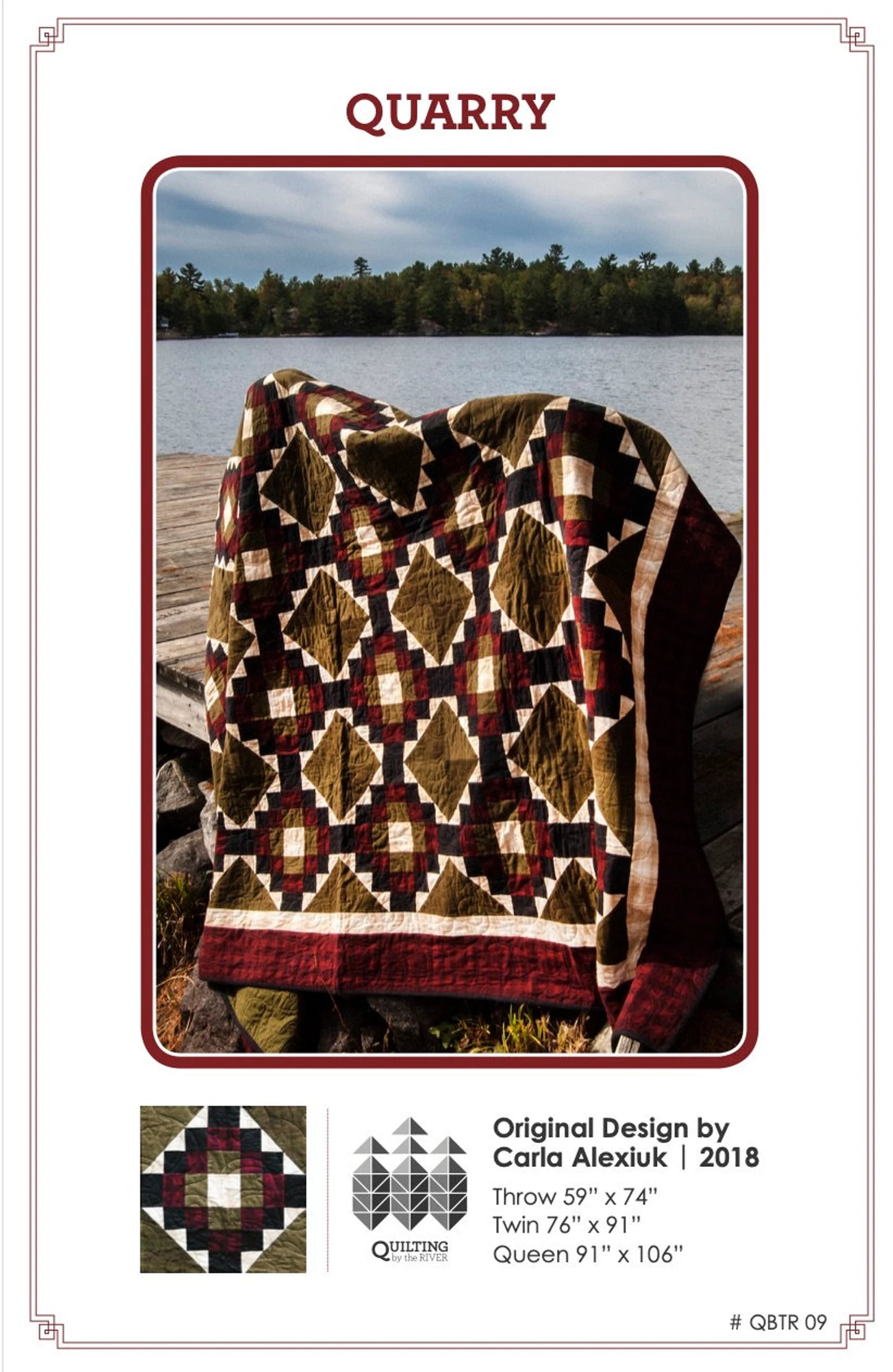 "QUARRY" by Carla Alexiuk, Quilt Pattern, Twin Quilt, Throw Quilt, Queen Quilt