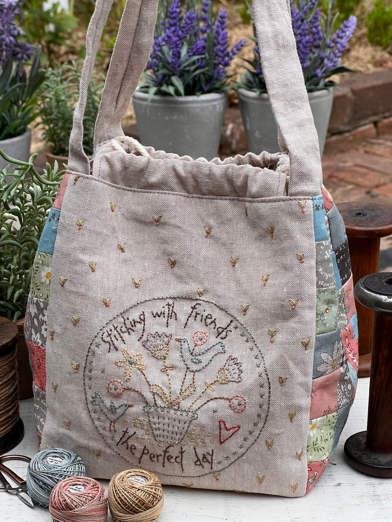 "LOVE TO SEW DRAWSTRING BAG" Pattern by Hatched and Patched