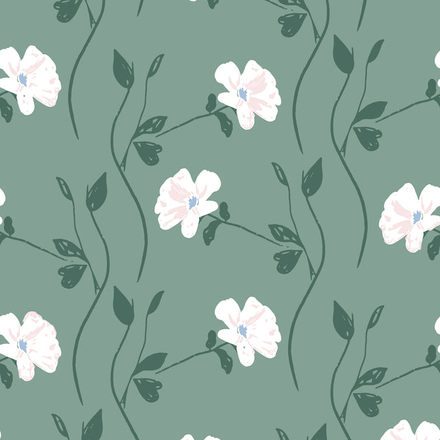 "Flower Trellis - Green" Garden Walk Collection by Mia Presley Designs