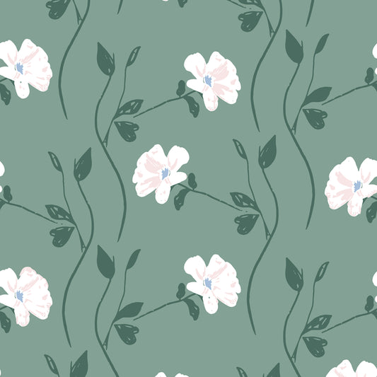 "Flower Trellis - Green" Garden Walk Collection by Mia Presley Designs