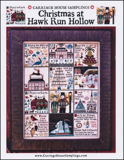 "CHRISTMAS AT HAWK RUN HOLLOW" by Carriage House Samplings, Cross Stitch Pattern