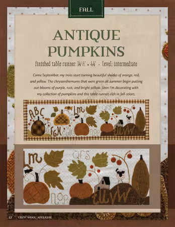 "Cozy Wool Applique" Pattern Book by Elizabeth Ann Angus