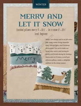 "Cozy Wool Applique" Pattern Book by Elizabeth Ann Angus