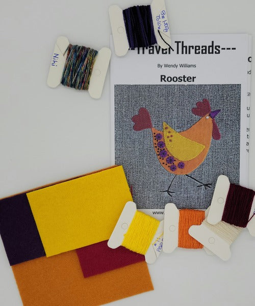 Travel Threads - Rooster Applique Pattern & Bundles - The Needle & Thread Emporium