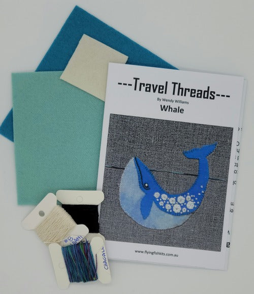 Travel Threads- Whale Wool Applique Pattern & Bundles - The Needle & Thread Emporium