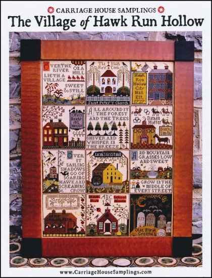 "THE VILLAGE OF HAWK RUN HOLLOW", Carriage House Samplings, Cross Stitch Pattern